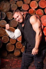 Close-up of a lumberjack worker