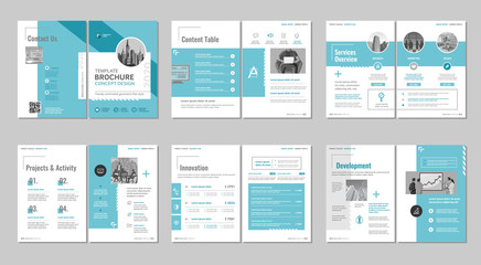 brochure creative design. multipurpose template with cover, back and inside pages. trendy minimalist