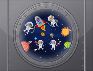 Sticker - Space view from spaceship