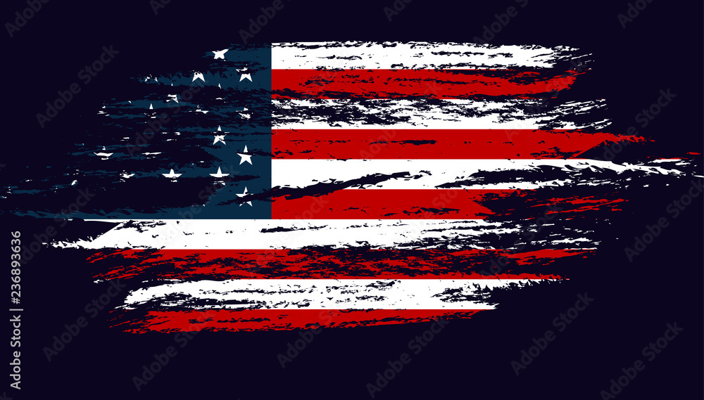 Grunge Flag of the USA. Vector illustration in with grunge texture ...