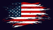 Grunge Flag of the USA. Vector illustration in with grunge texture. 