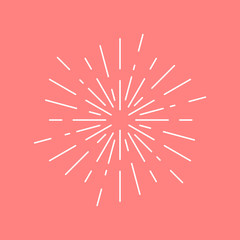 Canvas Print - Sunburst design on pink vector