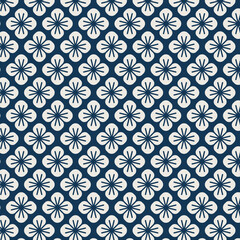 Wall Mural - Seamless Japanese pattern with floral motif vector
