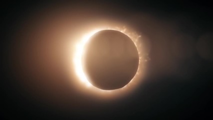 Wall Mural - abstract full solar eclipse on scientific black background. the moon mostly covers the visible sun c