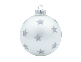 Wall Mural - white christmas ball isolated on white background