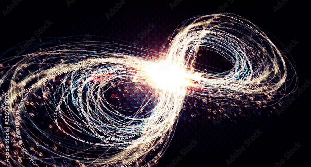 Illustrazione stock di Infinity symbol of glowing lines. Mobius strip ...