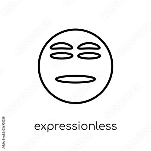 Fotografie, Obraz Expressionless emoji icon from Emoji collection.