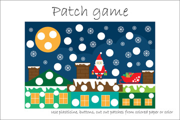 education patch game christmas for children to develop motor skills, use plasticine patches, buttons