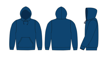 Illustration of hoodie (hooded sweatshirt) / blue