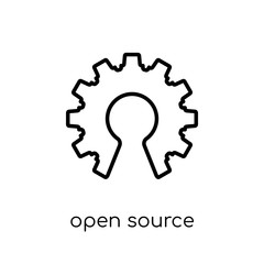 open source icon. Trendy modern flat linear vector open source icon on white background from thin line General collection