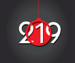 2019 creative greeting card or calendar design. Illustration. Happy New Year or Christmas. Dark Background
