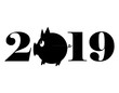 2019 year of a pig creative design on white background