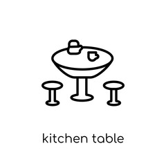 Wall Mural - Kitchen table icon from Furniture and household collection.