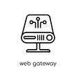 web gateway icon. Trendy modern flat linear vector web gateway icon on white background from thin line Internet Security and Networking collection
