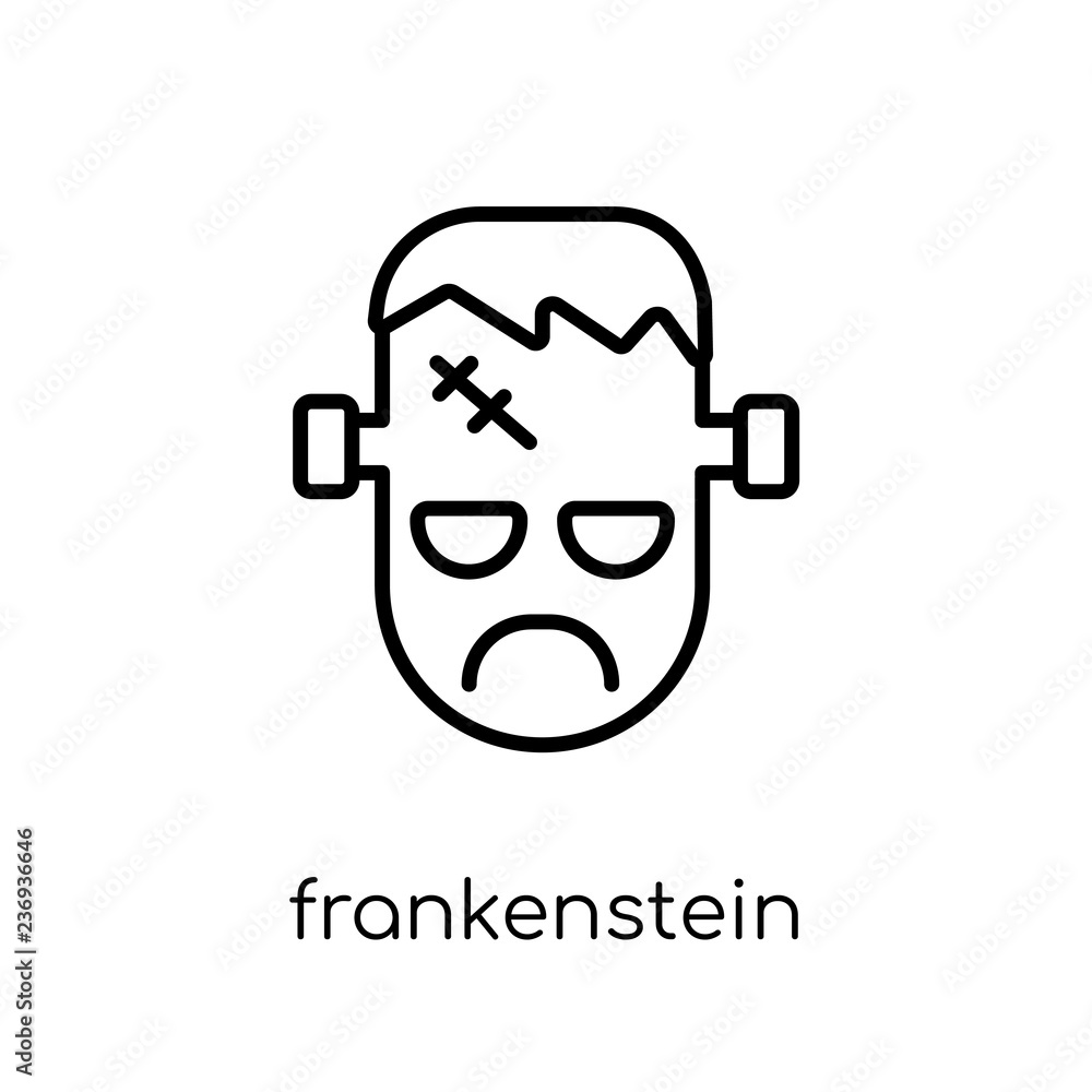Frankenstein icon. Trendy modern flat linear vector Frankenstein icon on white background from thin line Fairy Tale collection