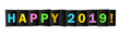 HAPPY 2019 colorful letters banner