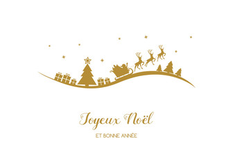 Wall Mural - Joyeux Noel et Bonne Annee - french Christmas wishes. Vector