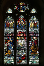 Colourful  Stained Glass Window In The St. Peter Cathedral In Adelaide, South Australia
