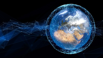 Aufkleber - Global communication network concept.