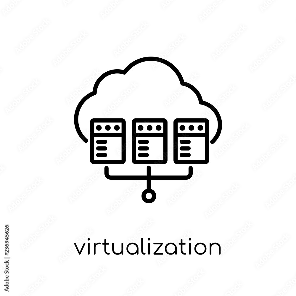 virtualization icon. Trendy modern flat linear vector virtualization ...