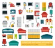 High quality icons of home appliances and furniture