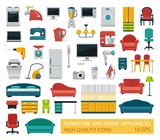 Fototapeta  - High quality icons of home appliances and furniture