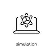 Simulation icon. Trendy modern flat linear vector Simulation icon on white background from thin line Programming collection