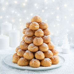 Wall Mural - croquembouche, festive profiteroles cake