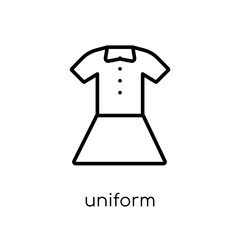 Wall Mural - Uniform icon. Trendy modern flat linear vector Uniform icon on white background from thin line E-learning and education collection