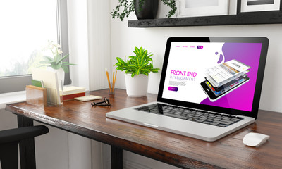 Poster - laptop at home office front end