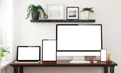 Poster - responsive devices on a home office
