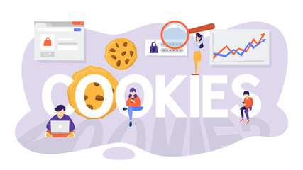 internet cookies technology concept. tracking website surfing.