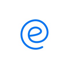Wall Mural - e letter round logo vector icon