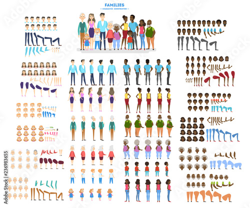 Fotomural Big family character set for the animation