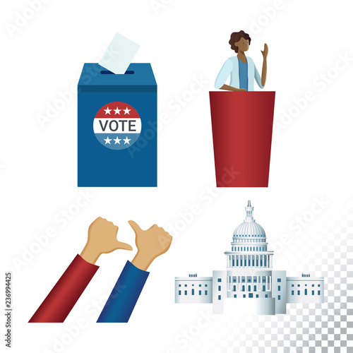 Vector Flat Icon Illustration Of Us Election Symbols Colorful Objects On A Transparent Background Buy This Stock Vector And Explore Similar Vectors At Adobe Stock Adobe Stock