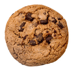  Chocolate chip cookie   isolated on white background.  Close-up