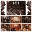Chocolate Themed background with geometric shape of Calendar 2019 Template