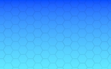 Translucent honeycomb on a gradient blue sky background. Perspective view on polygon look like honeycomb. Isometric geometry. 3D illustration