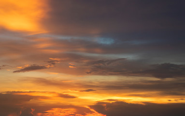 Wall Mural - colorful of sunset on sea scape background