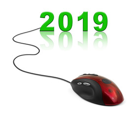 Sticker - Computer mouse and 2019