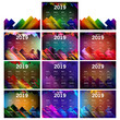 Abstract minimal background with geometric concept of Calendar 2019 Template