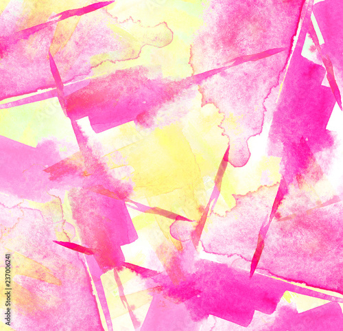 Watercolor pink yellow background, blot, blob, splash of pink, yellow paint.  Watercolor yellow spot, abstraction. Abstract art illustration, scenic  background. Abstract artistic frame. - Buy this stock illustration and  explore similar illustrations