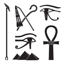 Set Of Ancient Egypt Silhouettes