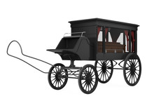 Horse Drawn Hearse Isolated