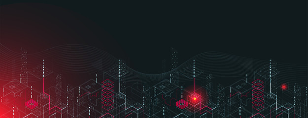 Technology background. Binary computer code.  Vector illustration.