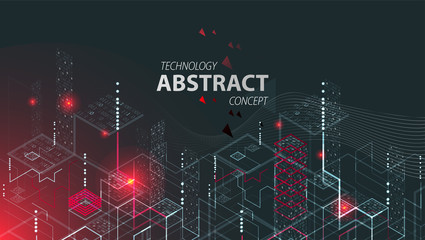 Technology background. Binary computer code.  Vector illustration.