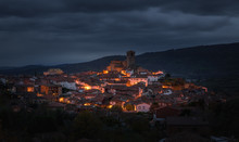 View Of Small Town At Cloudy Night