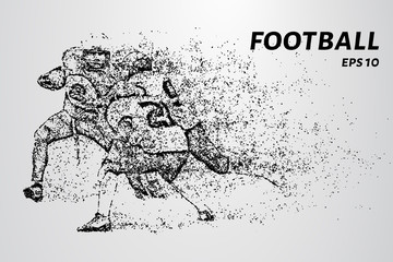 Wall Mural - American football fight for the ball. American football consists of circles and dots. Vector illustration.