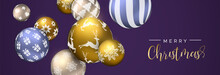 Christmas Purple Bauble Ornament Web Banner