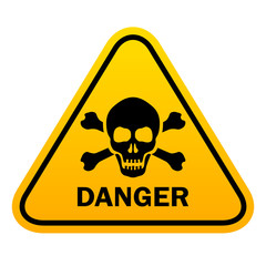 Wall Mural - Triangle danger vector sign